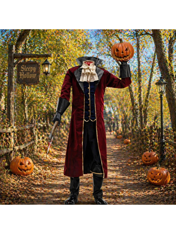 Automate Halloween Cavalier Sans Tête - Un Animatronic de 2,15 m pour une Décoration Époustouflante