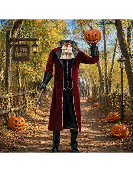 Automate Halloween Cavalier Sans Tête - Un Animatronic de 2,15 m pour une Décoration Époustouflante