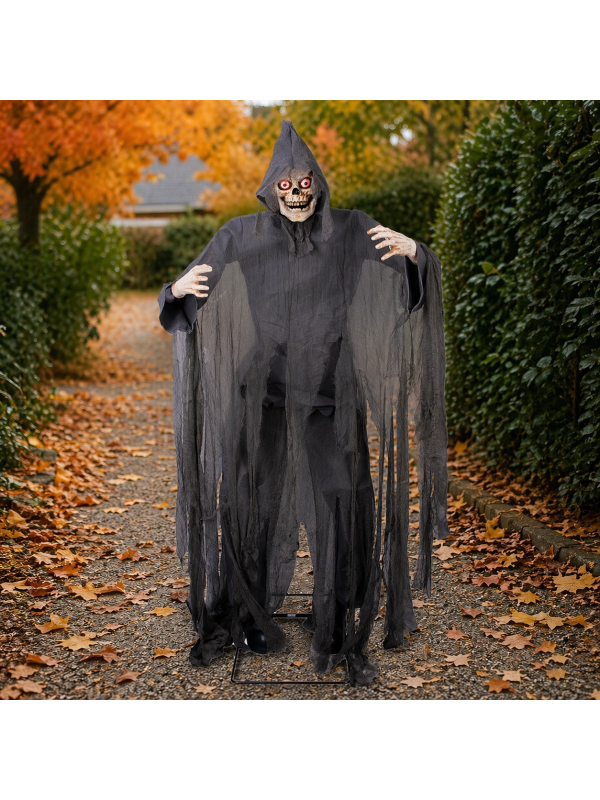 Automate Halloween Faucheuse Squelette Animée 180 cm Terrifiante