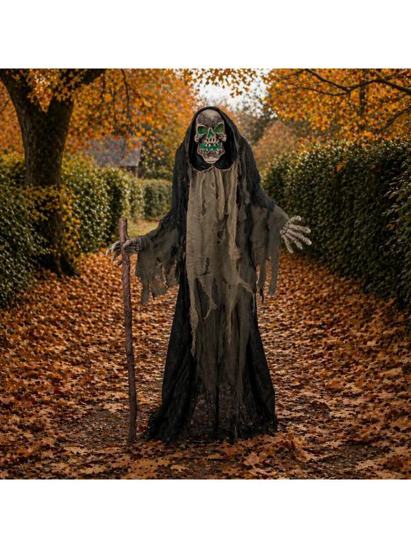 Automate Halloween : Faucheuse squelette animée - 158 cm