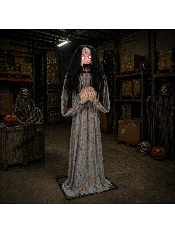 Automate Halloween Fille Zombie Dévoreuse 200 cm – Sursaut, Son et Lumière