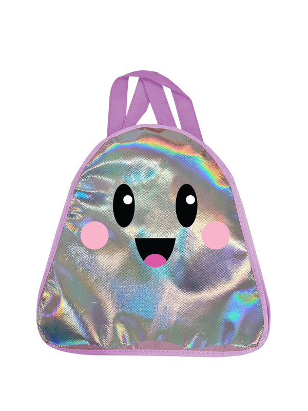 Sac Halloween enfant fantôme métallisé holographique 31 cm – sac à bonbons girly