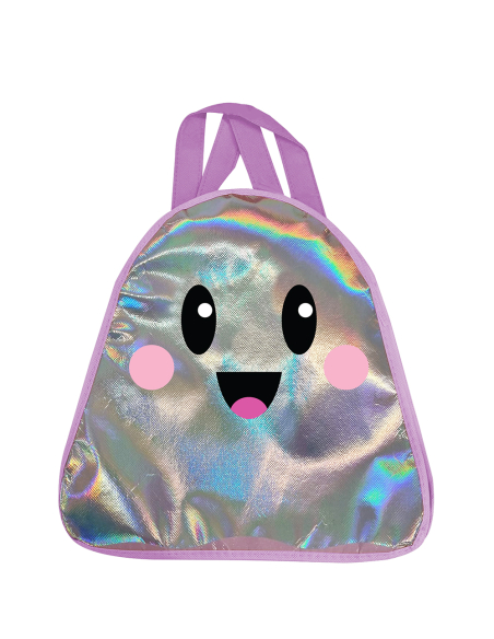 Sac Halloween enfant fantôme métallisé holographique 31 cm – sac à bonbons girly