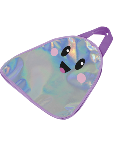 Sac Halloween enfant fantôme métallisé holographique 31 cm – sac à bonbons girly
