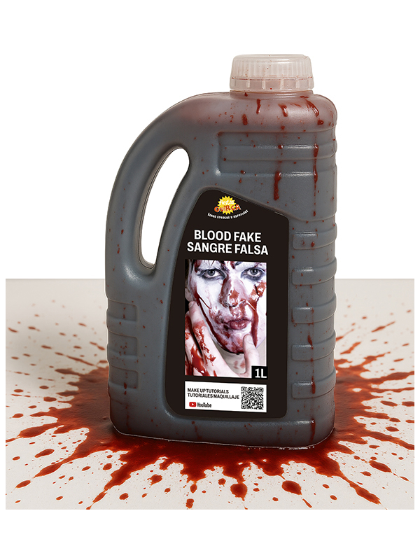 Faux sang cosmétique 1 litre – effet réaliste pour maquillage Halloween et décoration gore