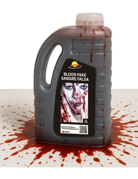 Faux sang cosmétique 1 litre – effet réaliste pour maquillage Halloween et décoration gore