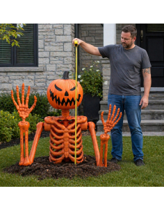 Squelette Citrouille Surgissant de la Tombe – Décoration Halloween Effrayante 122 cm