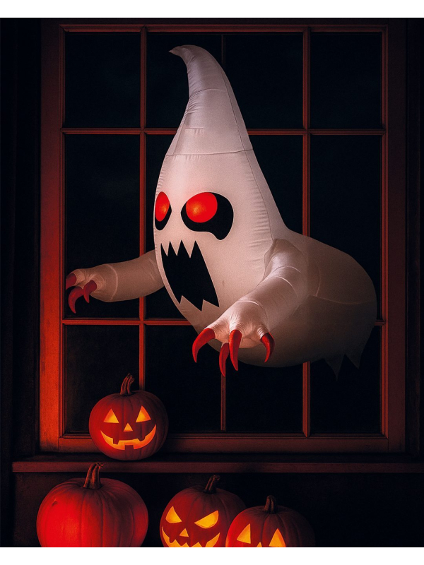 Fantôme Gonflable pour Fenêtre Lumineux 105 cm – Décoration Halloween