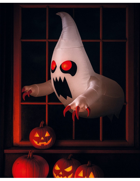 Fantôme Gonflable pour Fenêtre Lumineux 105 cm – Décoration Halloween