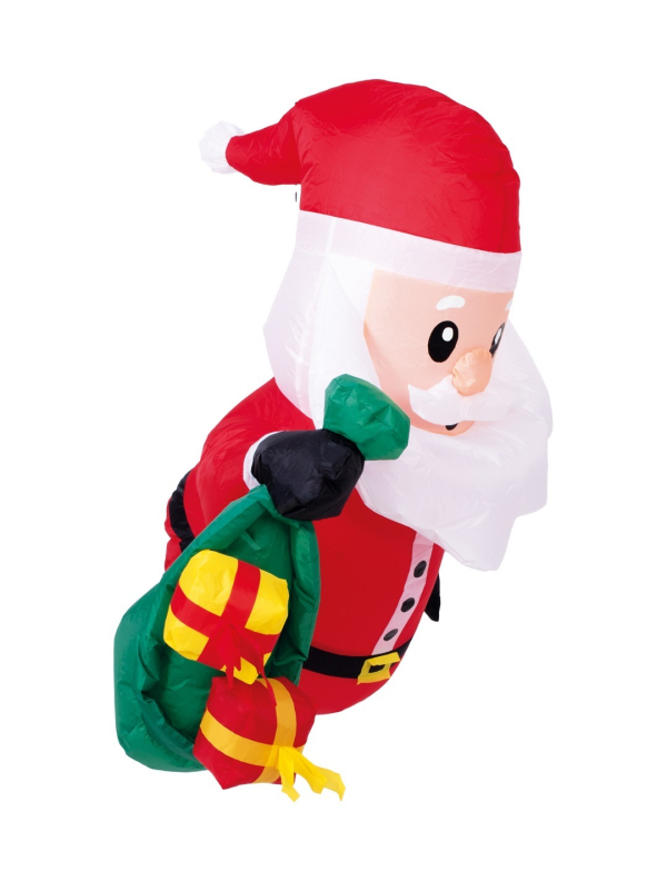 Père Noël gonflable pour fenêtre - lumineux - 105c