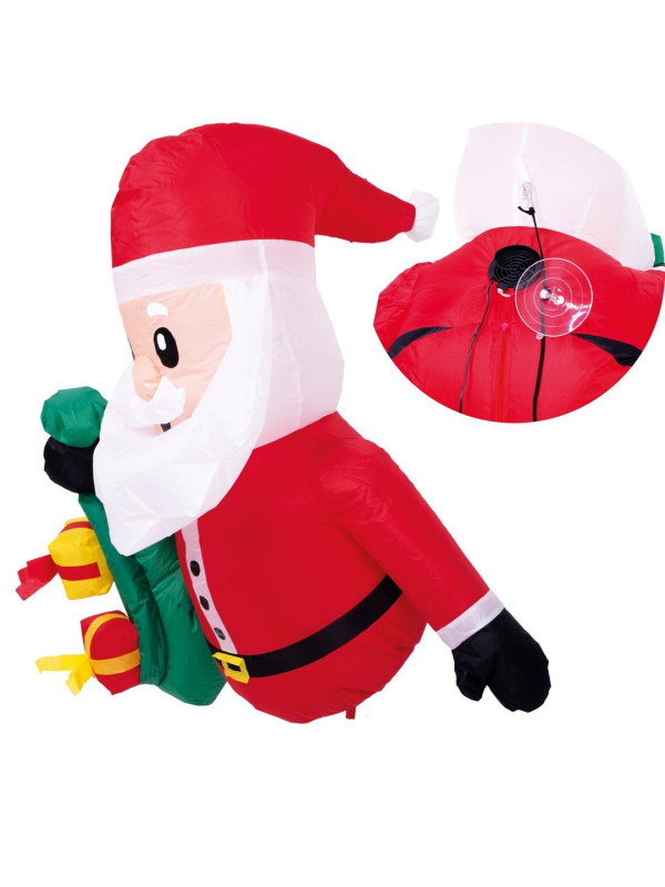 Père Noël gonflable pour fenêtre - lumineux - 105c
