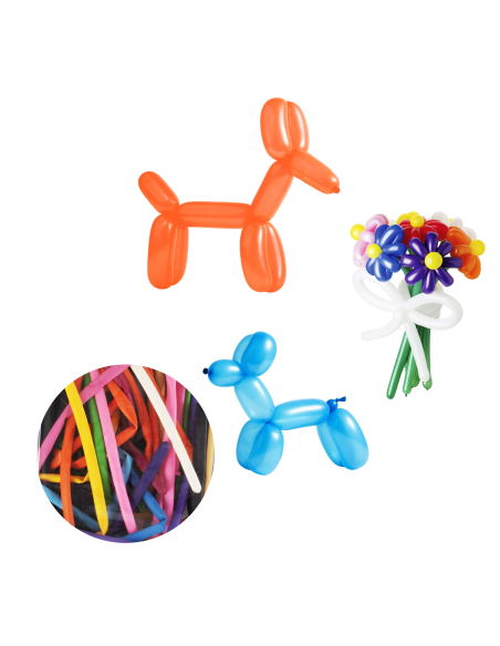 100 Ballons à Modeler Multicolores – Ballons Sculptures 150 cm