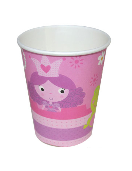 Gobelets Princesse Roses “Princess in Love” – Lot de 6 – Vaisselle Anniversaire Enfan