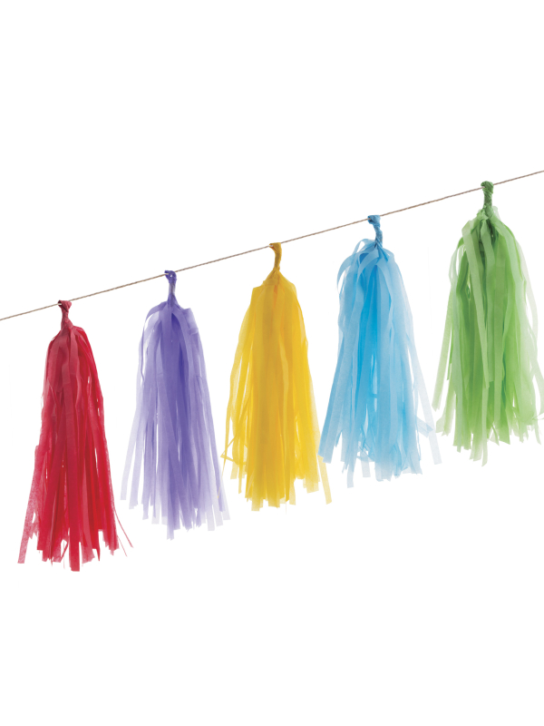 Guirlande 20 Pompons Multicolores 4,20 m – Décoration Festive Colorée