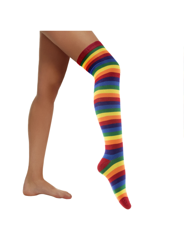 Bas Arc-en-Ciel Femme – Rayures Multicolores Festives