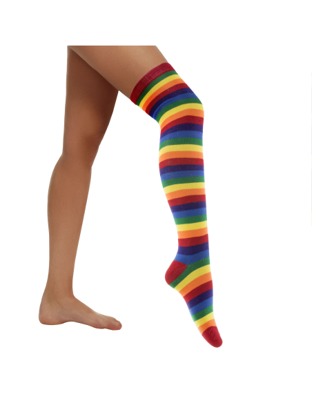 Bas Arc-en-Ciel Femme – Rayures Multicolores Festives
