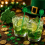 Touilleurs Cocktail Trèfle Vert – Lot de 12 Saint-Patrick