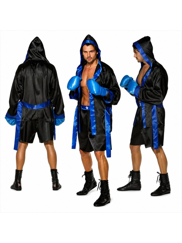 Déguisement boxeur homme avec gants – Costume combat prêt à monter sur le ring