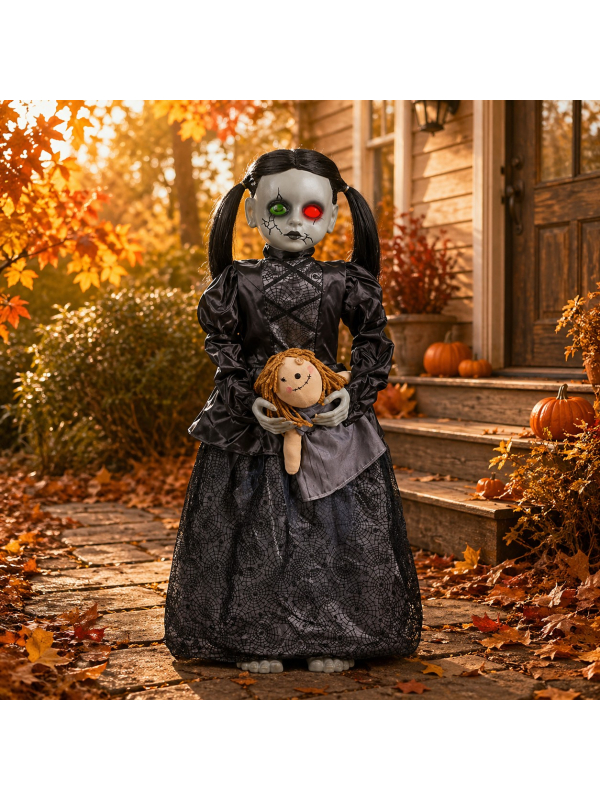 Automate Halloween Animé "Poupée Hantée Gothique" – 91 cm | Exclusivité Déguiz-Fêtes