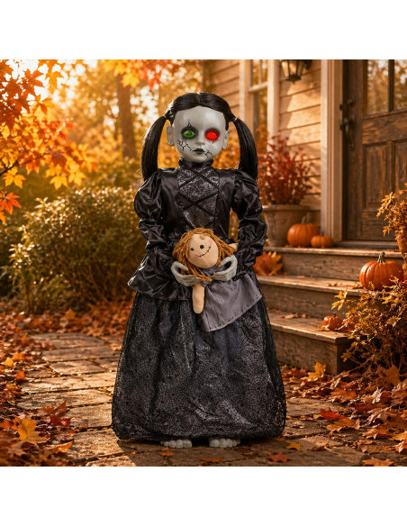 Automate Halloween Animé "Poupée Hantée Gothique" – 91 cm | Exclusivité Déguiz-Fêtes
