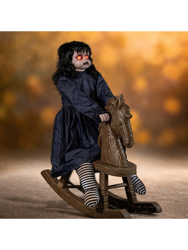 Poupée Animée sur Cheval à Bascule Halloween Exclusivité Déguiz-Fêtes