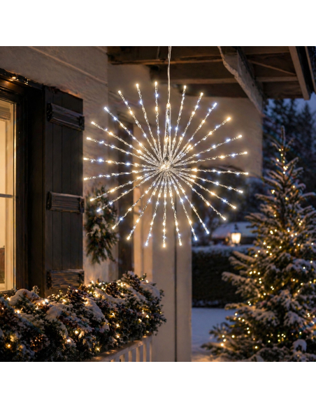 Étoile lumineuse de Noël extérieure 45 cm – 264 LED blanc chaud & froid
