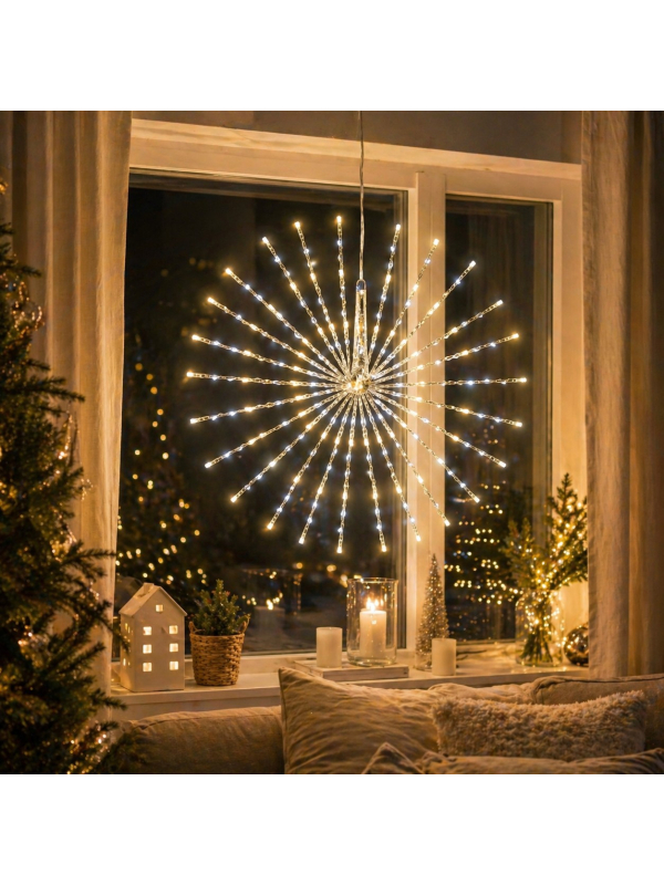 Étoile lumineuse de Noël extérieure 45 cm – 264 LED blanc chaud & froid