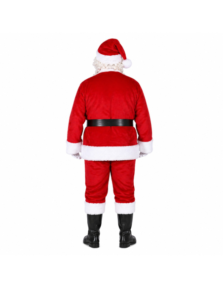 Déguisement Père Noël complet 9 pièces – Costume Santa avec barbe, ventre et accessoires