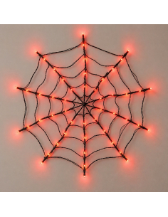 Toile d’araignée lumineuse LED rouge 1 m – Décoration Halloween murale 2