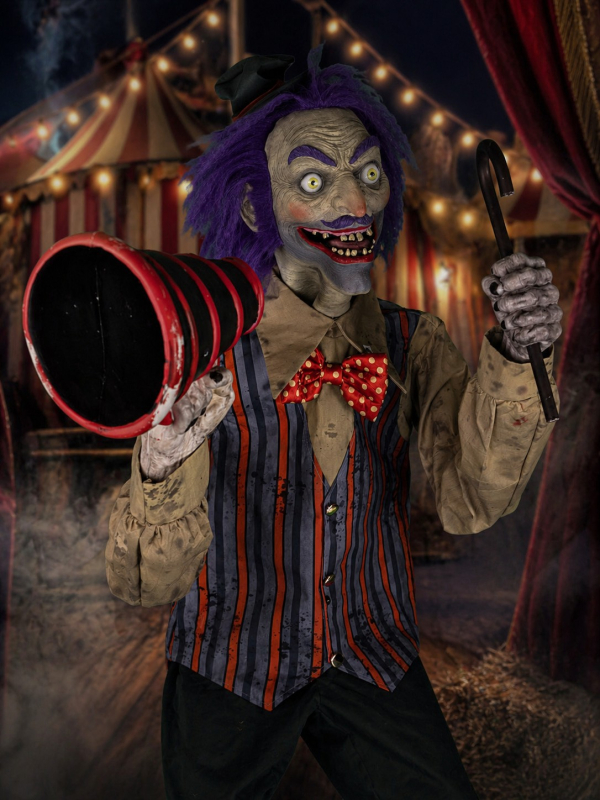 Automate Rabatteur de Cirque Animé 225 cm – Speakin’ Spencer Animatronique Halloween