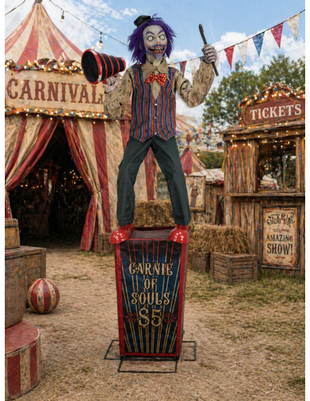 Automate Rabatteur de Cirque Animé 225 cm – Speakin’ Spencer Animatronique Halloween