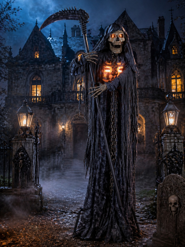 Automate Faucheuse de 3 m – Décoration Halloween Extérieur avec Lumières et Sons