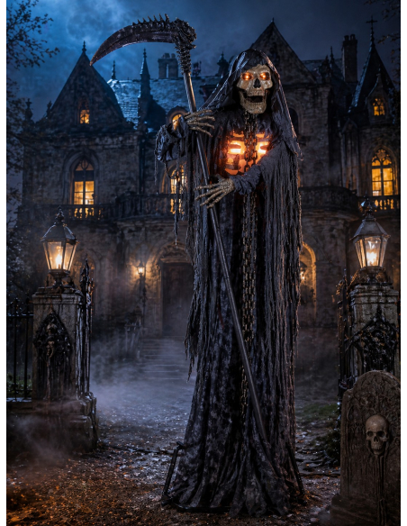 Automate Faucheuse de 3 m – Décoration Halloween Extérieur avec Lumières et Sons