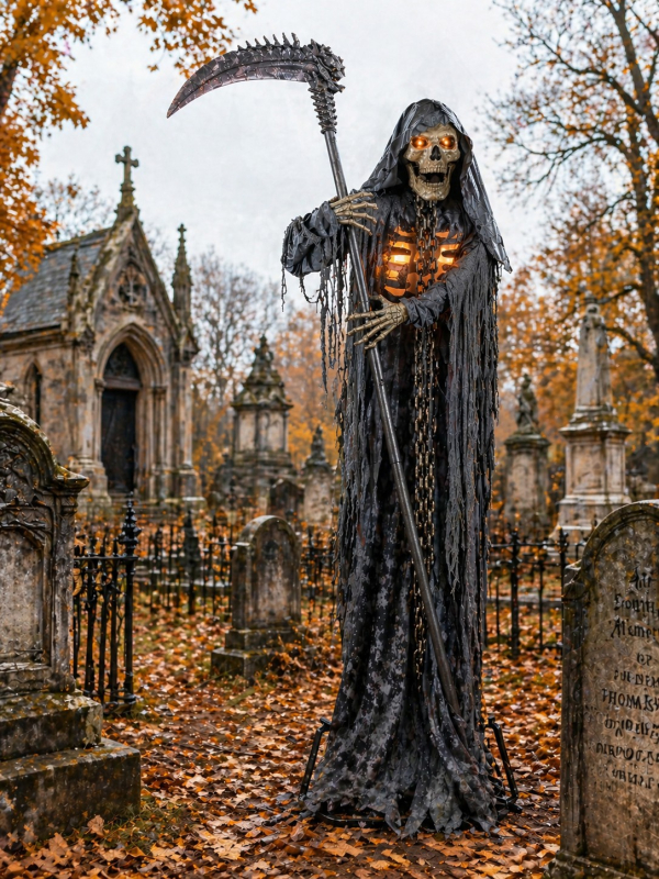 Automate Faucheuse de 3 m – Décoration Halloween Extérieur avec Lumières et Sons