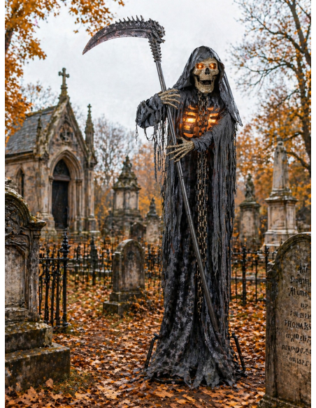 Automate Faucheuse de 3 m – Décoration Halloween Extérieur avec Lumières et Sons