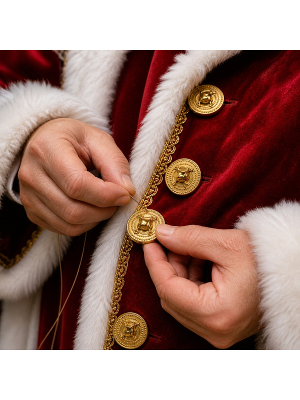 Boutons Costume Père Noël Luxe 24 mm (x6) : remplacez et améliorez votre tenue