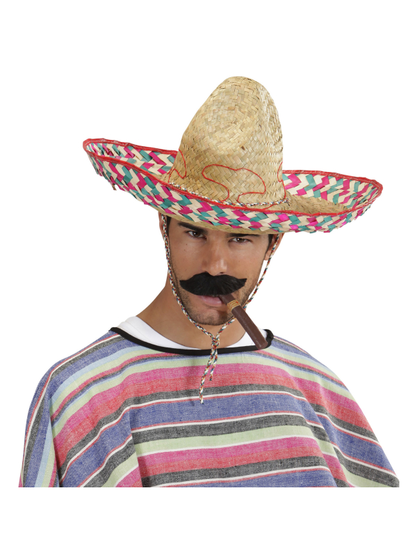 Chapeau mexicain adulte en feuille de palmier – Sombrero coloré mixte pour fiesta