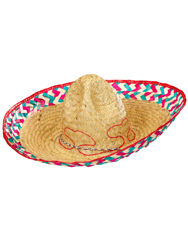 Chapeau mexicain adulte en feuille de palmier – Sombrero coloré mixte pour fiesta