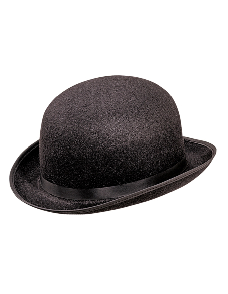 Chapeau melon noir adulte – Accessoire rétro, comique et élégant