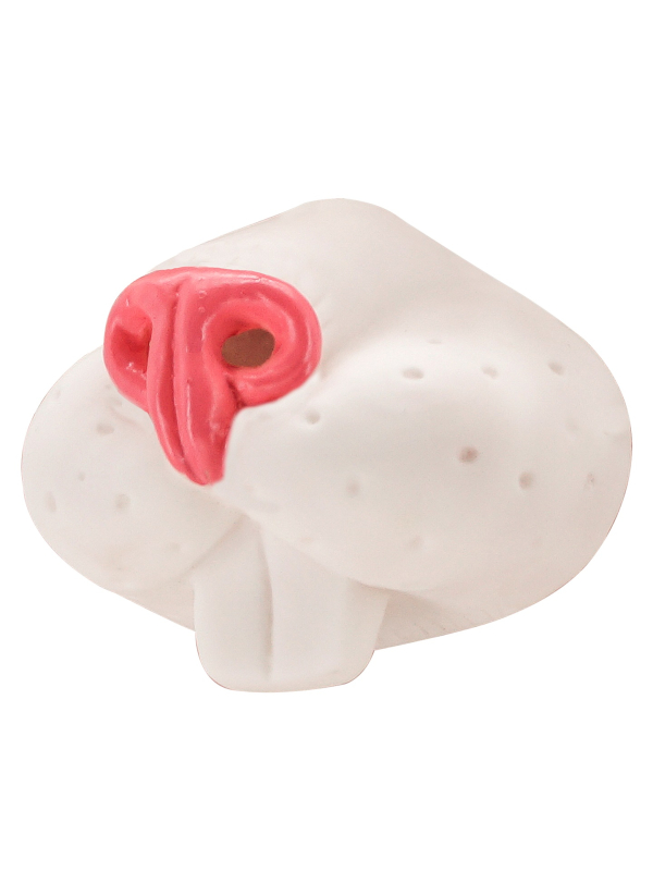 Nez de lapin en PVC – Museau blanc et rose pour déguisement de lapin adulte