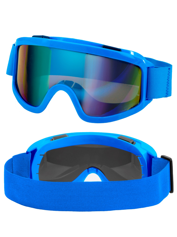 Lunettes après-ski bleu fluorescent – Masque party hiver festival ajustable