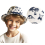 Chapeau enfant garçon motif surf – Fedora tropical blanc et bleu pour été, vacances et fête hawaï