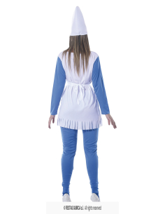 Déguisement femme petit personnage bleu – Costume humoristique avec chapeau, robe et pantalon 2