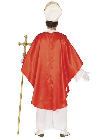 Déguisement de Pape adulte – Costume humoristique avec mitre, tunique et cape rouge