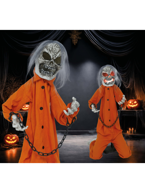 Automate prisonnier zombie Halloween son, lumière et mouvement (105 cm)