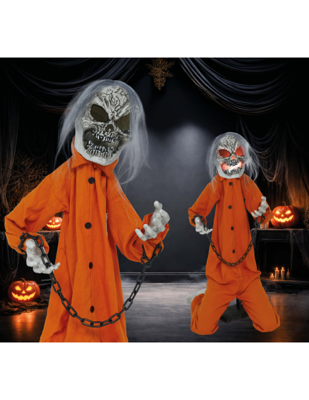 Automate prisonnier zombie Halloween son, lumière et mouvement (105 cm)