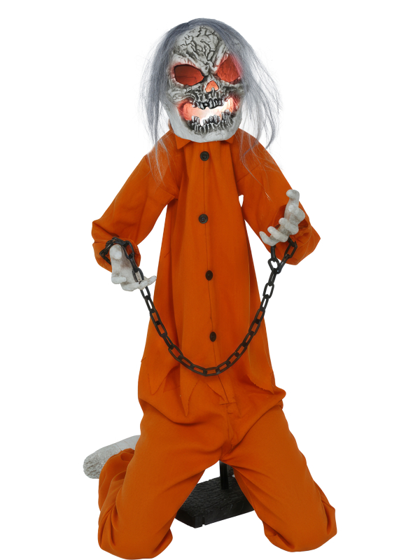 Automate prisonnier zombie Halloween son, lumière et mouvement (105 cm)