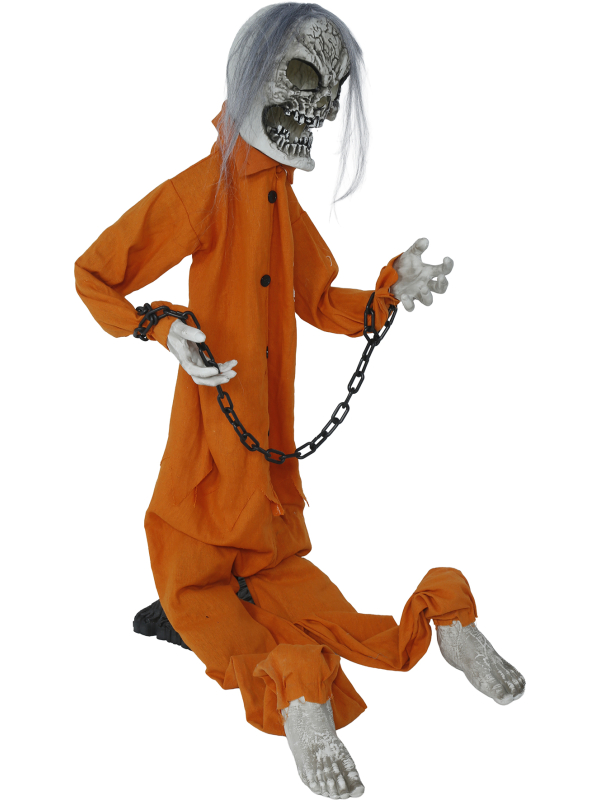 Automate prisonnier zombie Halloween son, lumière et mouvement (105 cm)