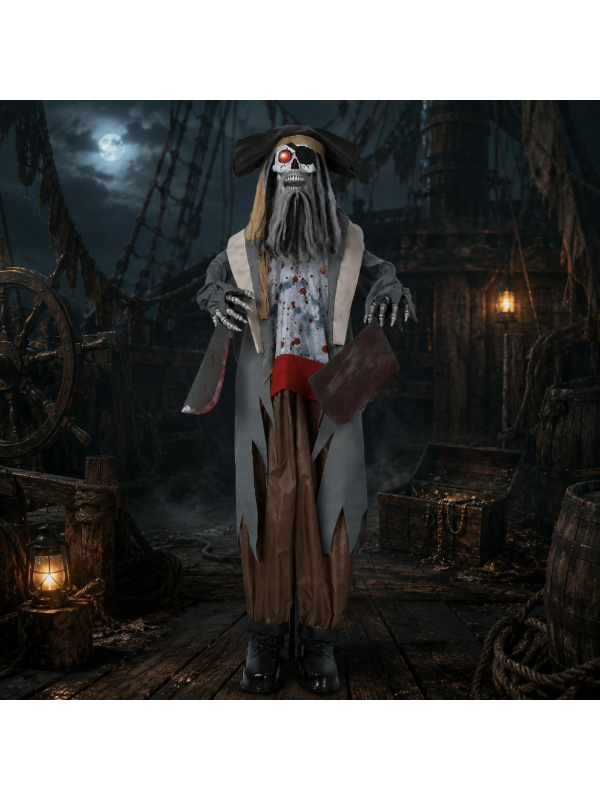 Automate pirate maudit Halloween son, lumière et mouvement (180 cm)