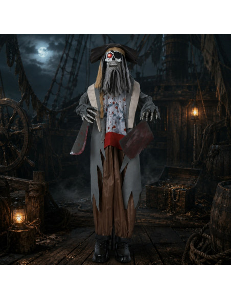 Automate pirate maudit Halloween son, lumière et mouvement (180 cm)